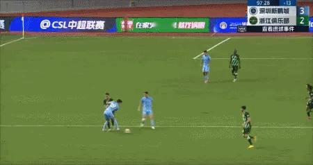 【好球共赏】一条龙！深圳新鹏城3-2浙江，拜合拉木半场奔袭绝杀21岁的拜合拉木先
