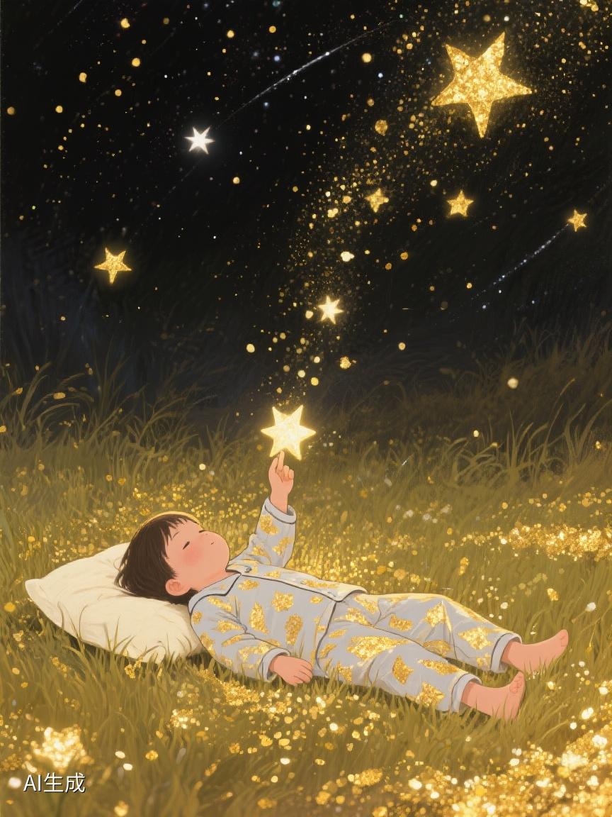 躺在草地上，
伸手触碰繁星✨ 
愿我们都能于平凡中，
寻得那专属于自己的梦幻与光