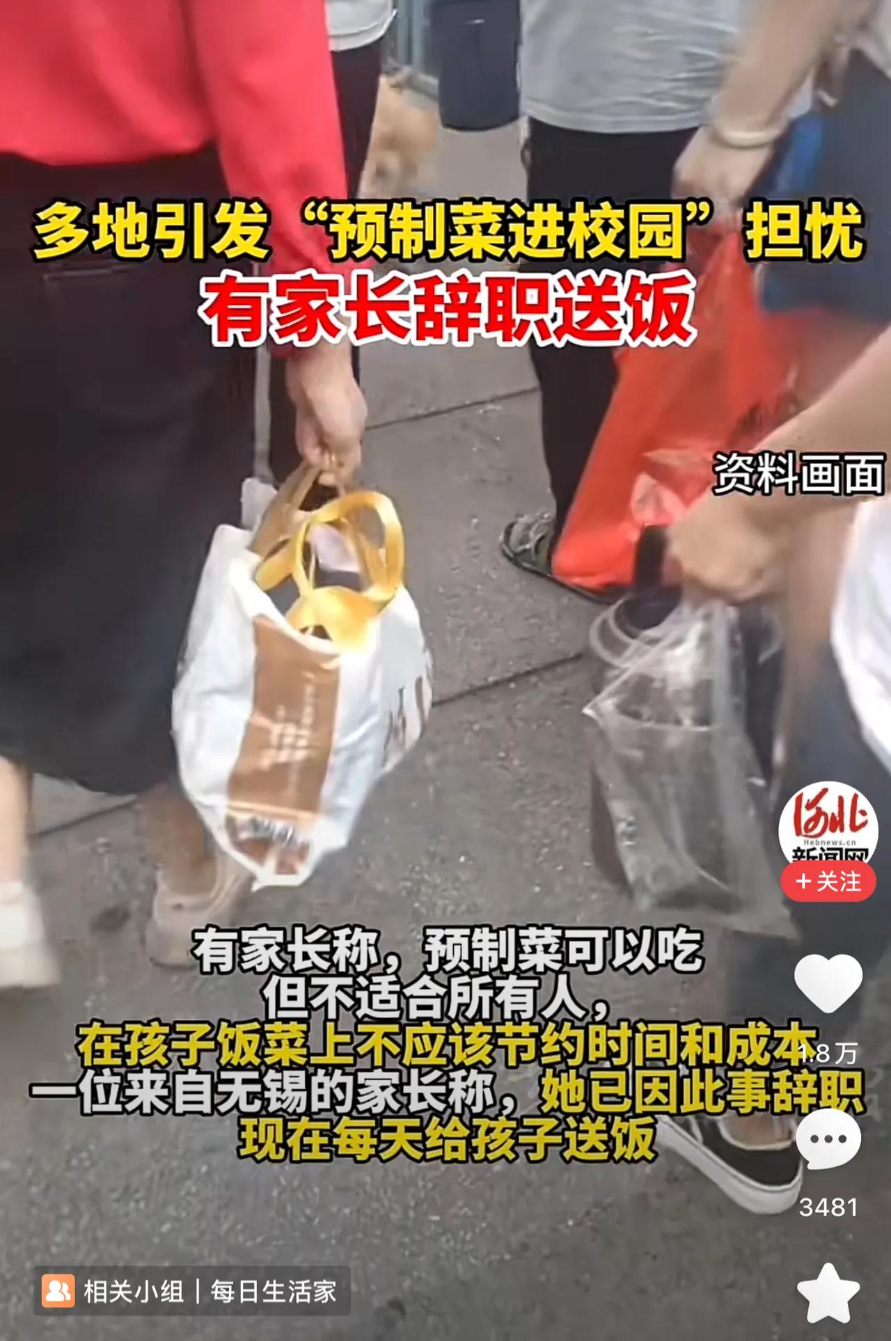 多地预制菜进校园引发家长担忧，由于担心孩子的营养健康问题，甚至有些家长辞职给孩子