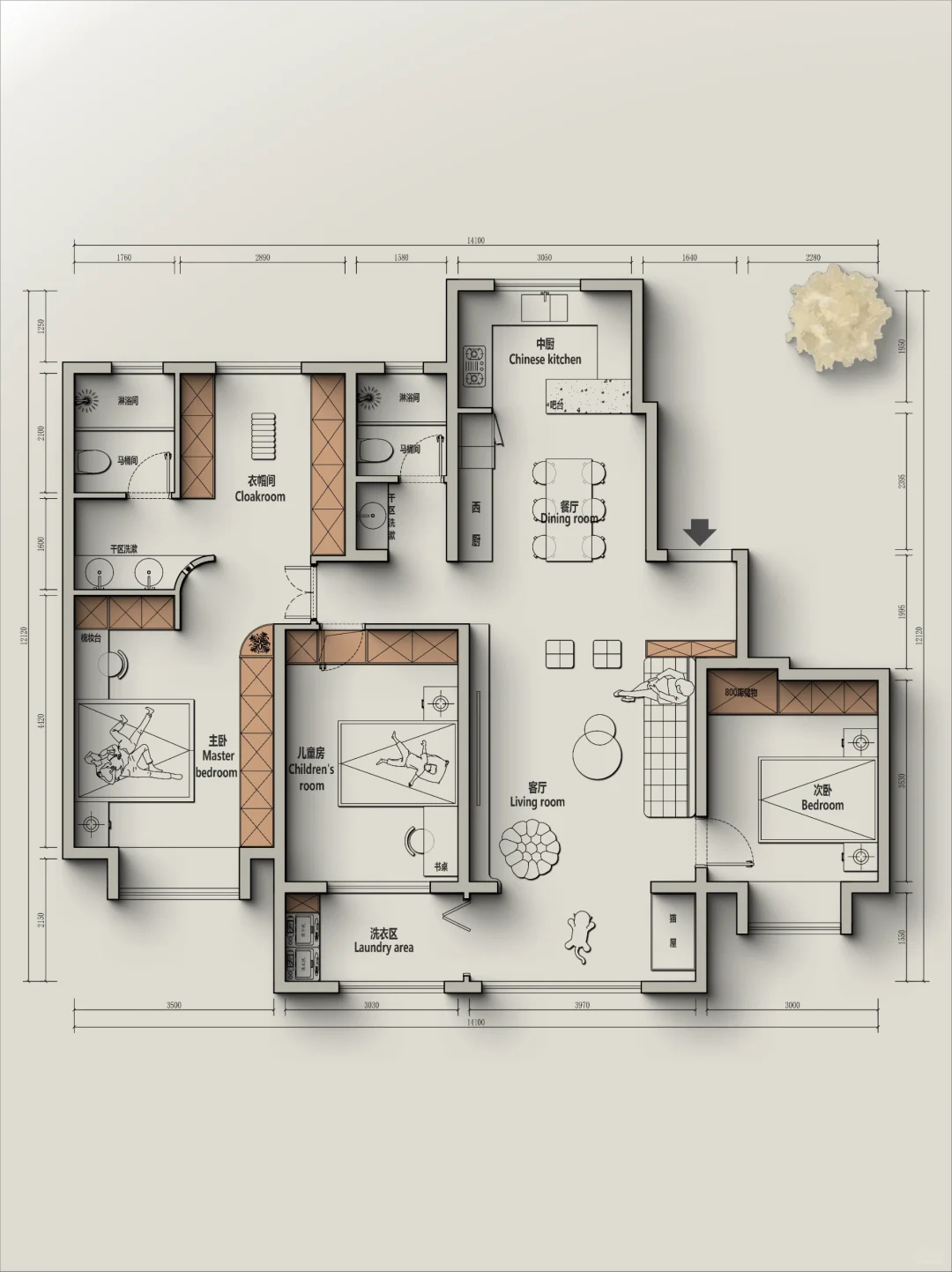 🍁户型改造丨宁波120m²精装房户型优化