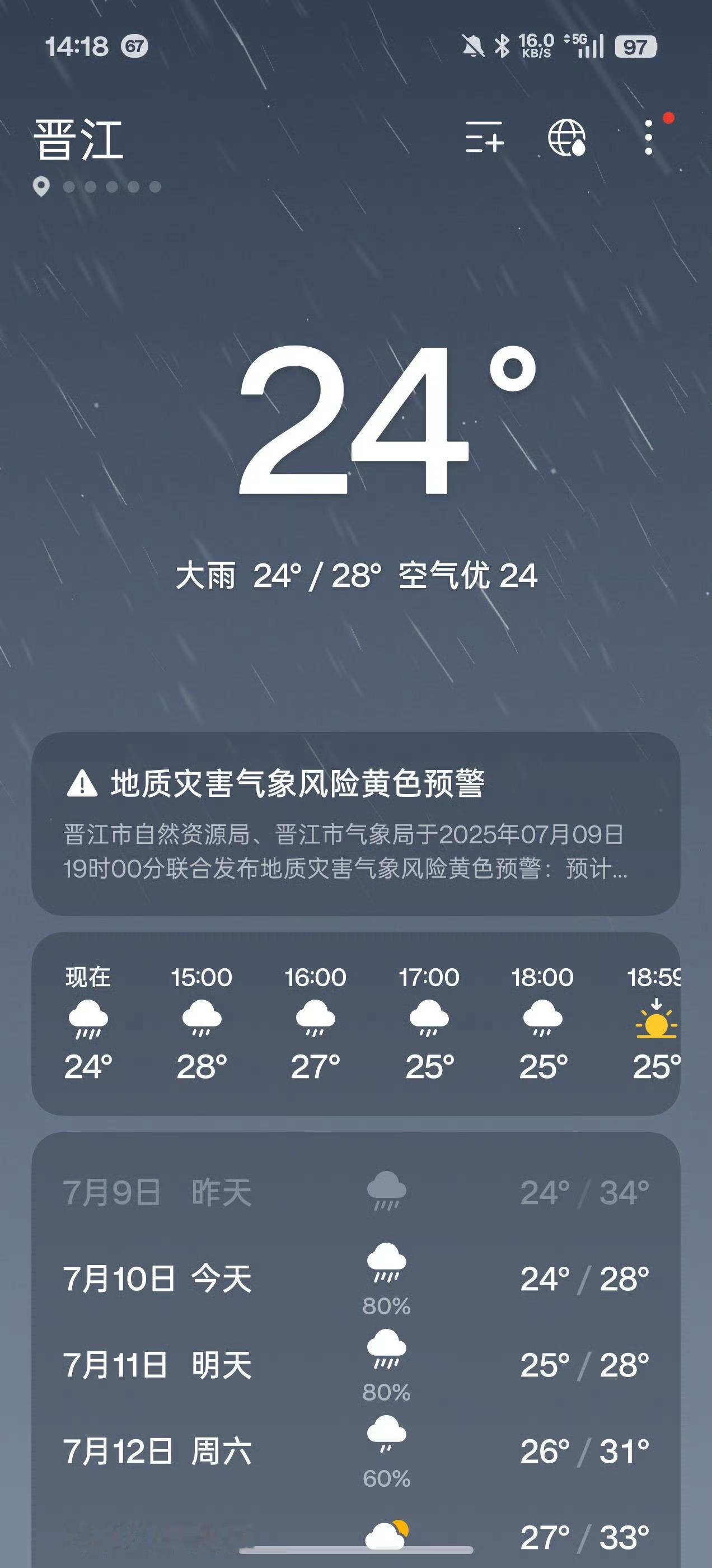 原来iPhone天气这么好用这动画，说实话，虽然也不错，但是还是ColorOS、