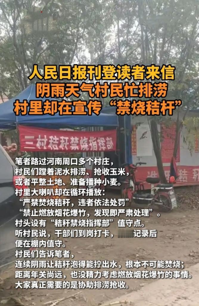 积水里抢收玉米，喇叭还在喊禁烧！老乡：这秸秆都能拧出水了

河南周口的农田里，村