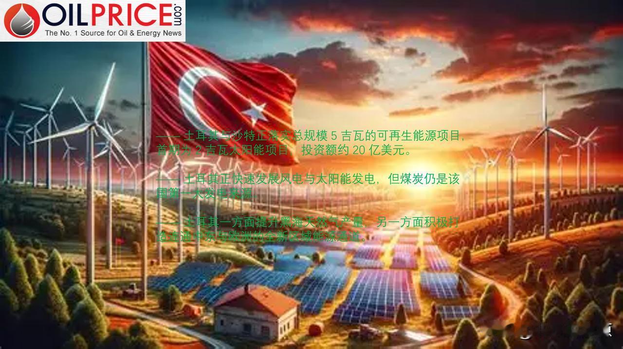 沙特支持土耳其加速推进可再生能源建设，2030 年末，土耳其可再生能源发电量将占