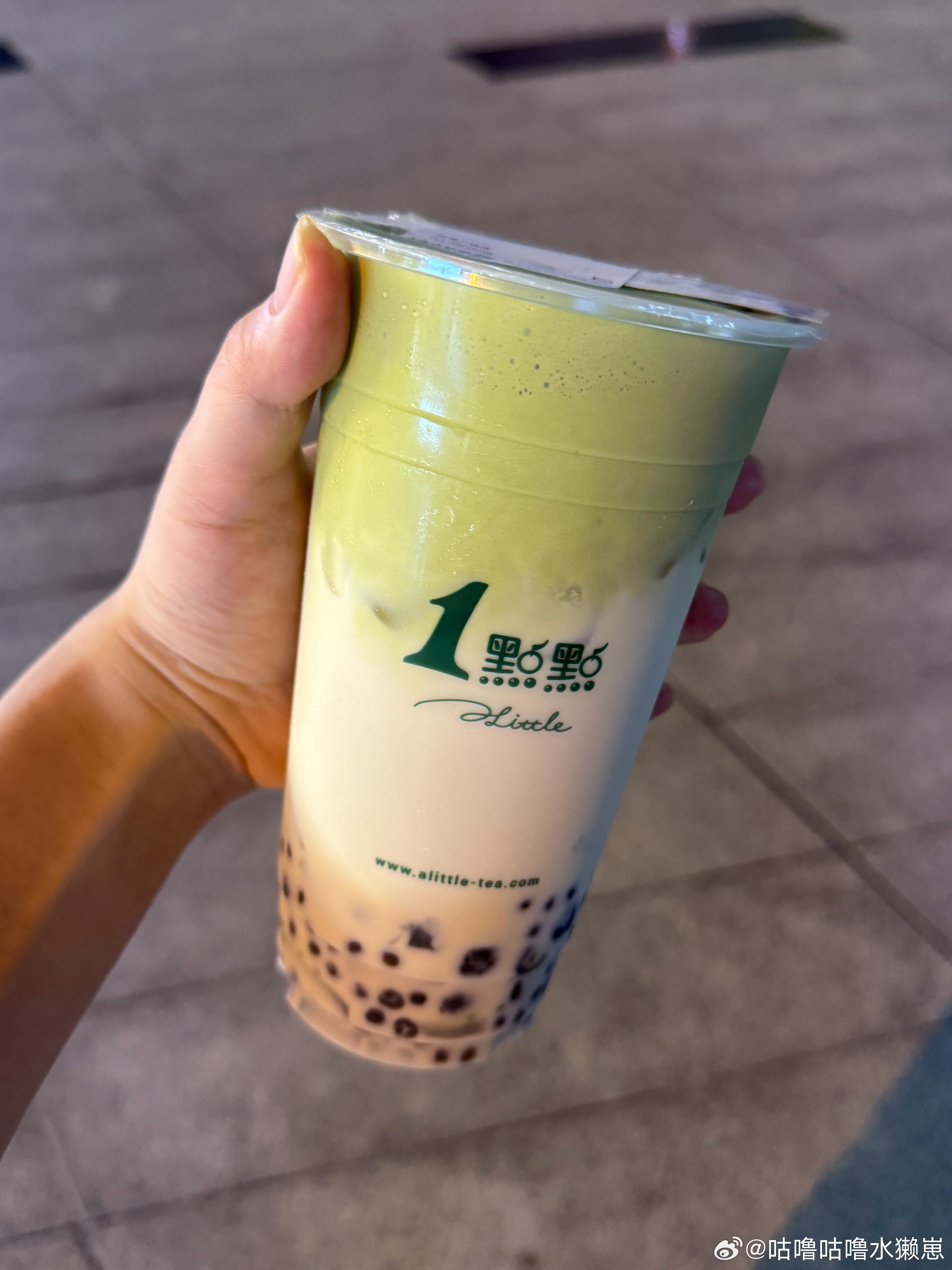 我不允许没有任何喝过藏青盐咸奶绿不加糖+抹茶奶盖+波霸 好喝[爱慕] ​​​