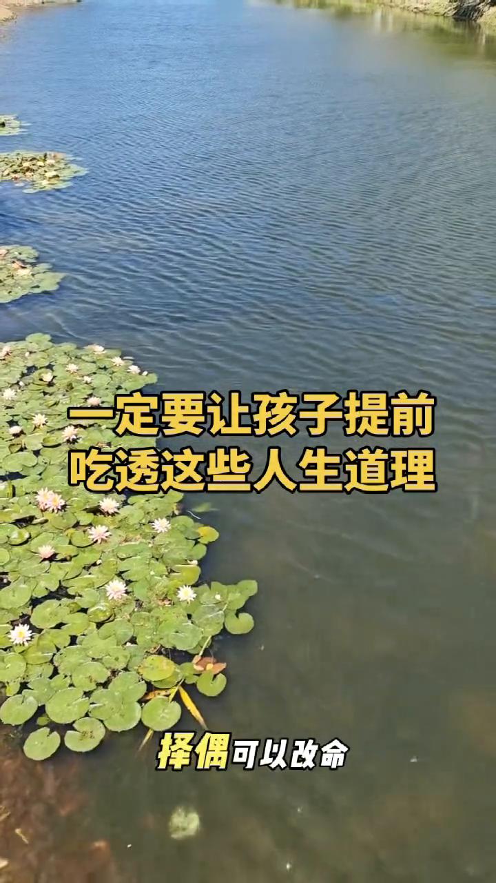 一定要让孩子提前吃透这些人生道理。
一定要让自己的孩子明白：择偶可以改命，攒钱可