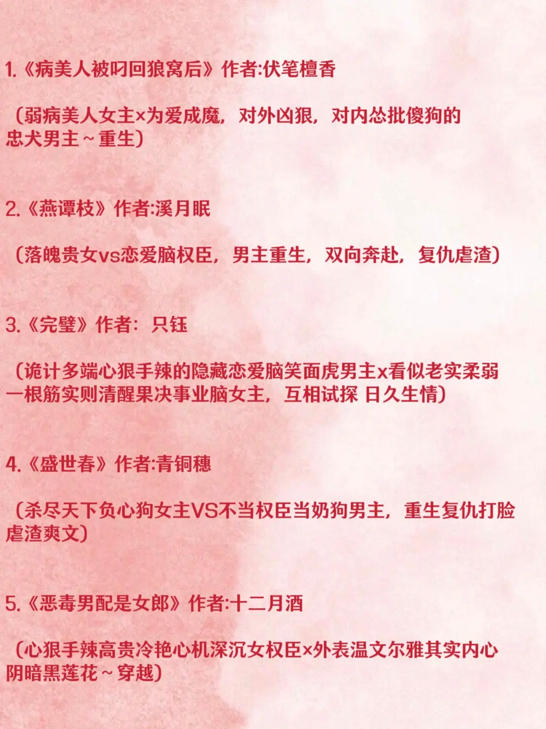 白切黑恋爱脑男主古言文合集，超爱腹黑绿茶又爱自我攻略的小说