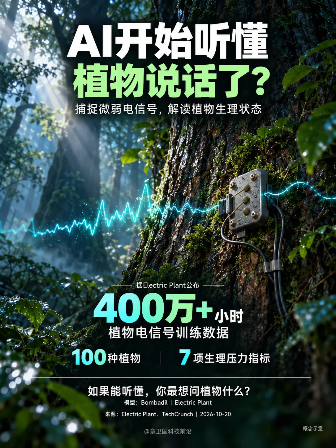 AI开始听懂植物说话了？缺水还是太热？AI尝试从植物微弱的电信号中，读...