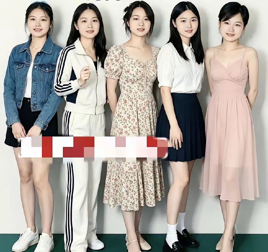 不得不说图中的五位美女都非常的漂亮。犹如仙女下凡一般！都长着漂亮的脸蛋，肤白貌美