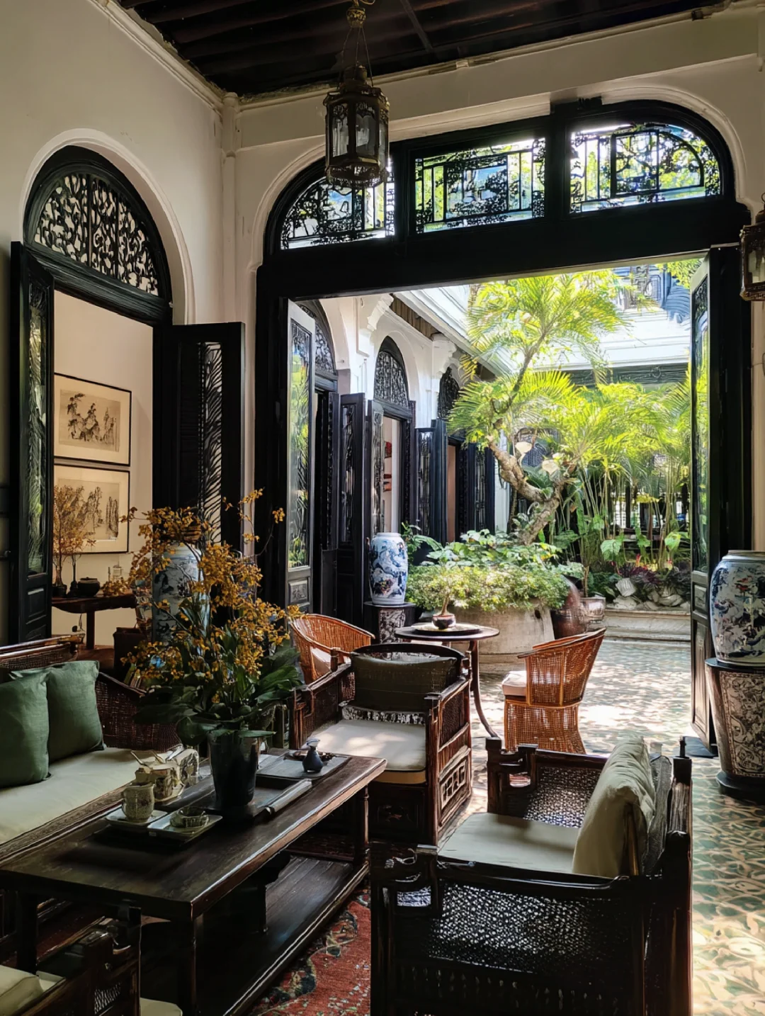 审美灵感🌟南洋风‖被弧形门窗装饰的空间