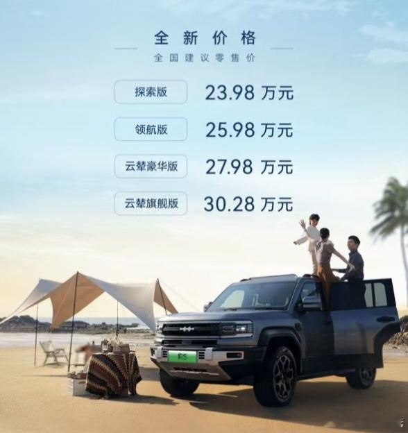 可算是卷到硬派越野市场了，#比亚迪方程豹发布全新价格#，直接降价五万左右，还得是