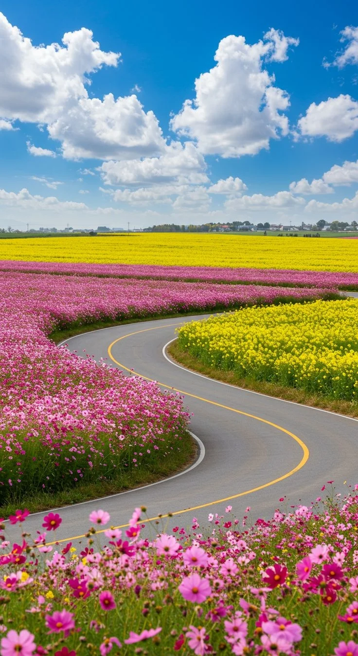 这条路通往花海～🌸