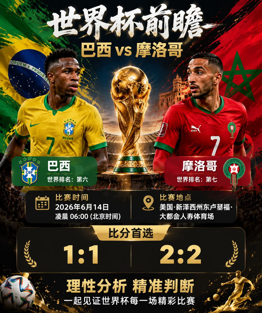 世界杯世界杯预测世界杯前瞻世界杯前瞻｜巴西 VS 摩洛哥我是 汤米不跟风，不追热