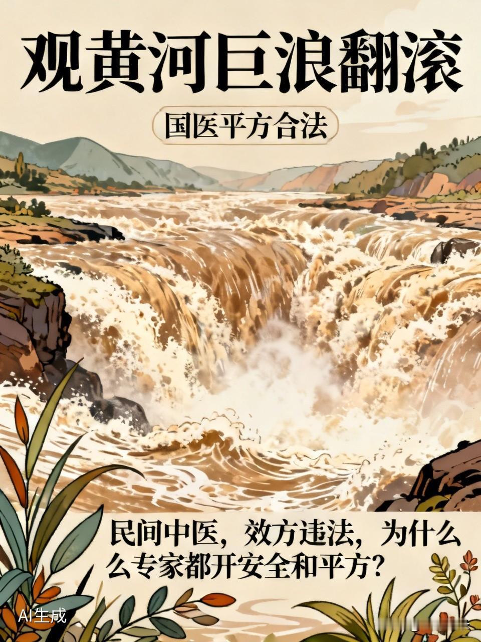 看到“观黄河巨浪翻滚，看国医平方合法”这个上联，真是别有一番感慨。现在民间中医有