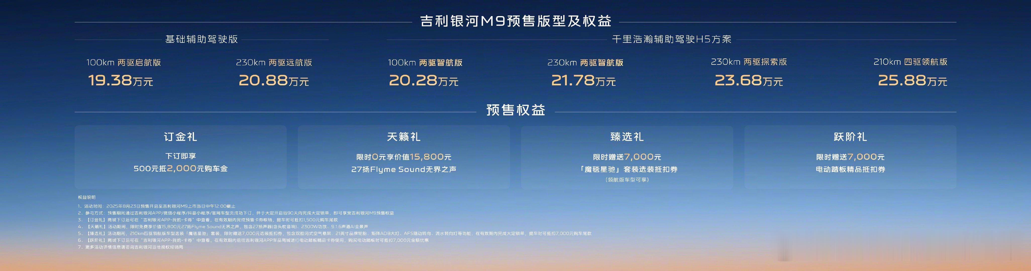 人民的M9来了 吉利今年妥妥的旗舰大年，这不，吉利银河M9也来了。预售指导价：1