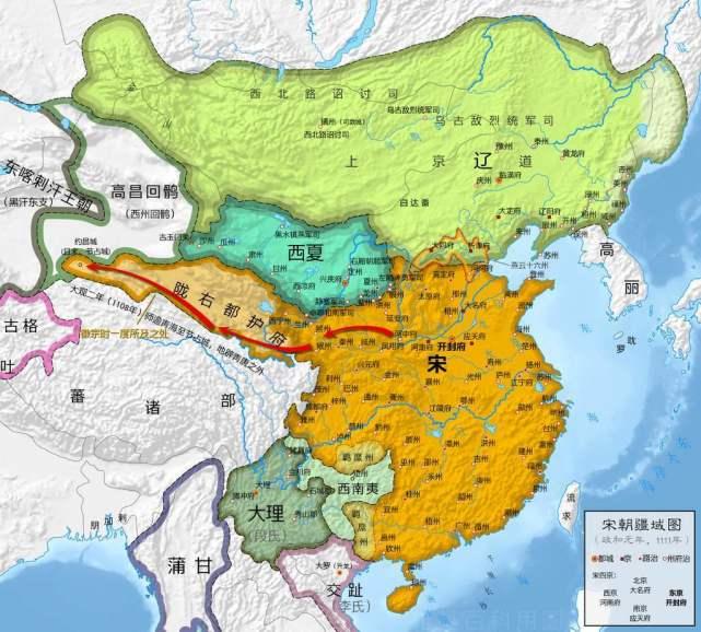 三张古代地图，看当时朝鲜半岛的高丽国，他们与辽，与金的边境线，意味深长。