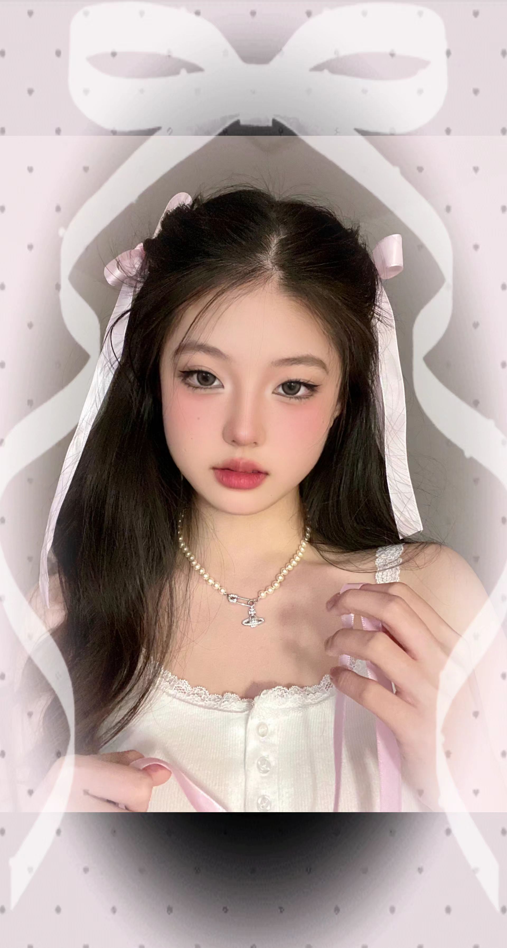 白蝴蝶结丝带