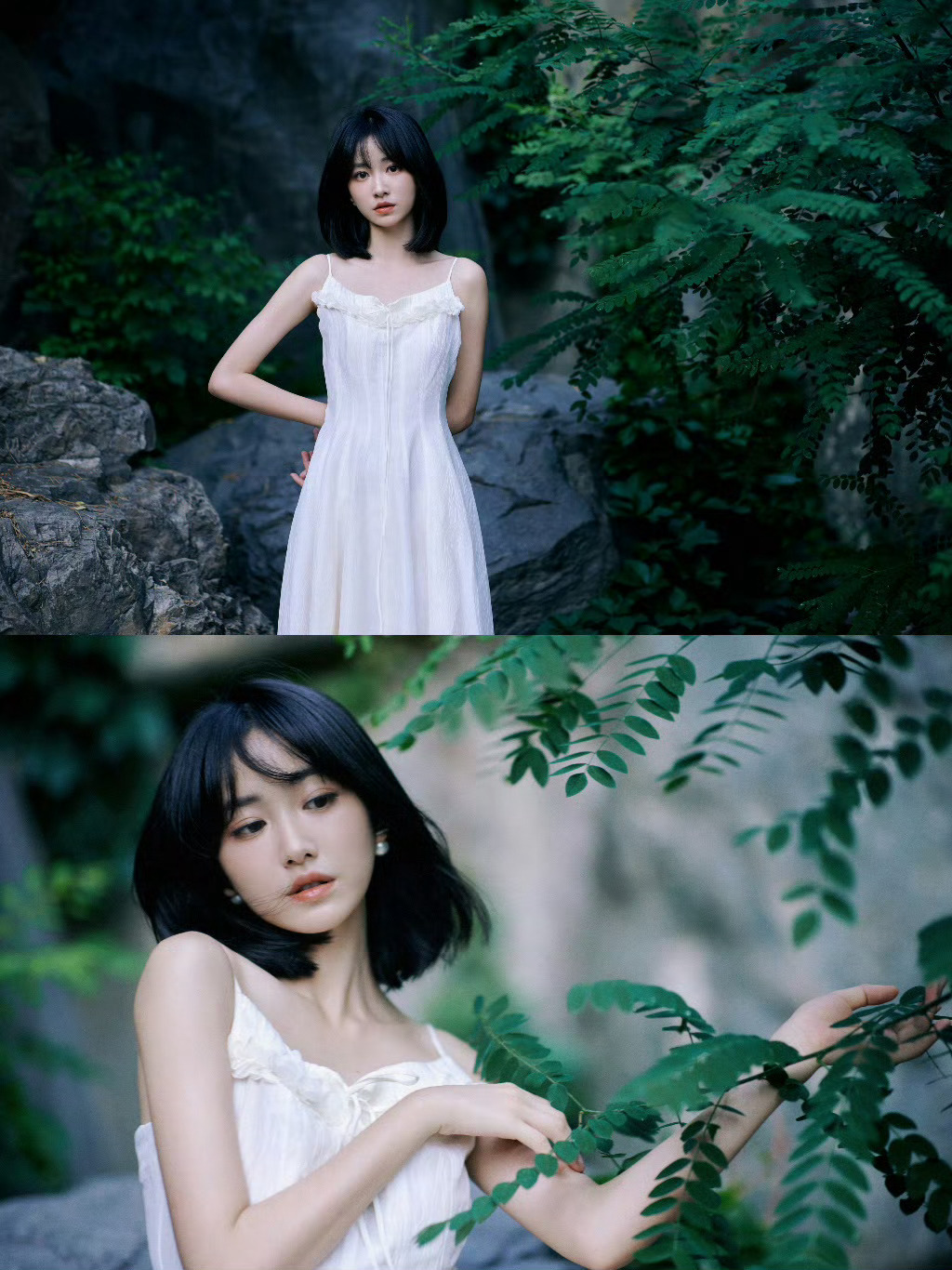 杨肸子✘ 白色连衣裙仙气十足[爱慕] ​​​
