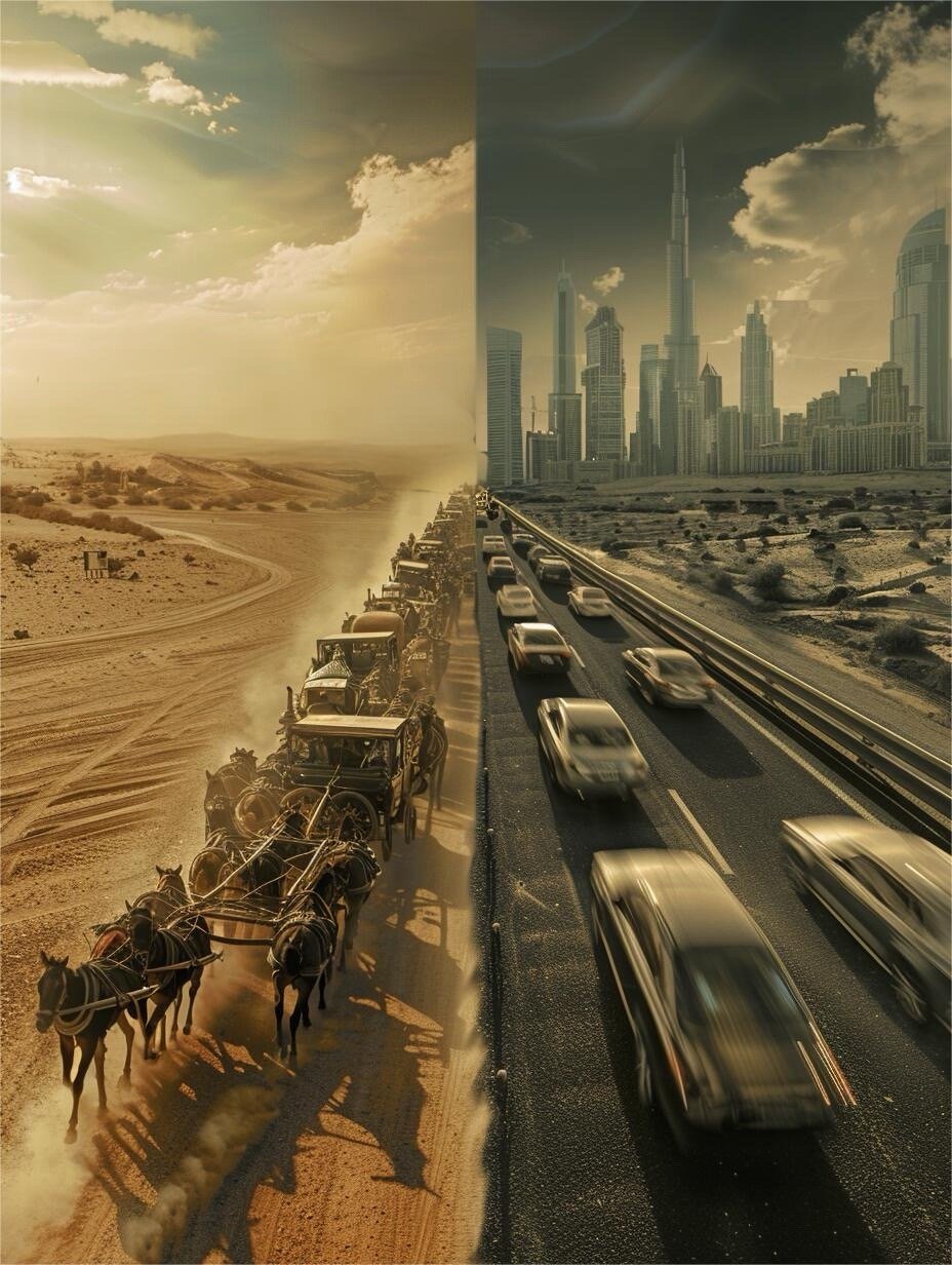 交通工具的演变，是人类脚步不断延伸的缩影。从依靠畜力的马车、牛车，到蒸汽机车轰鸣