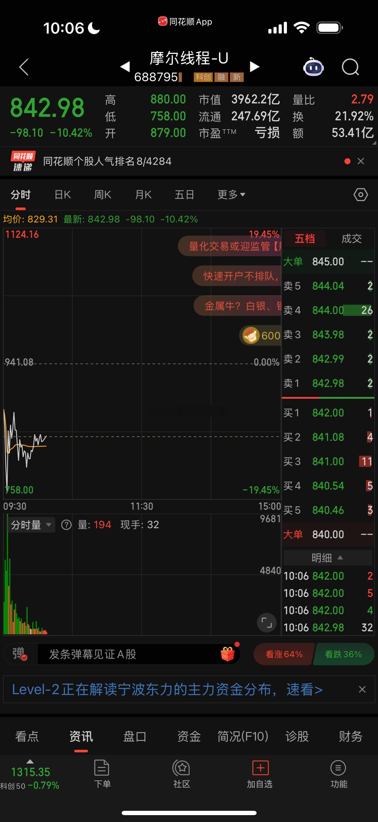 摩尔你消停一下！给其他个股一点流动资金！ 