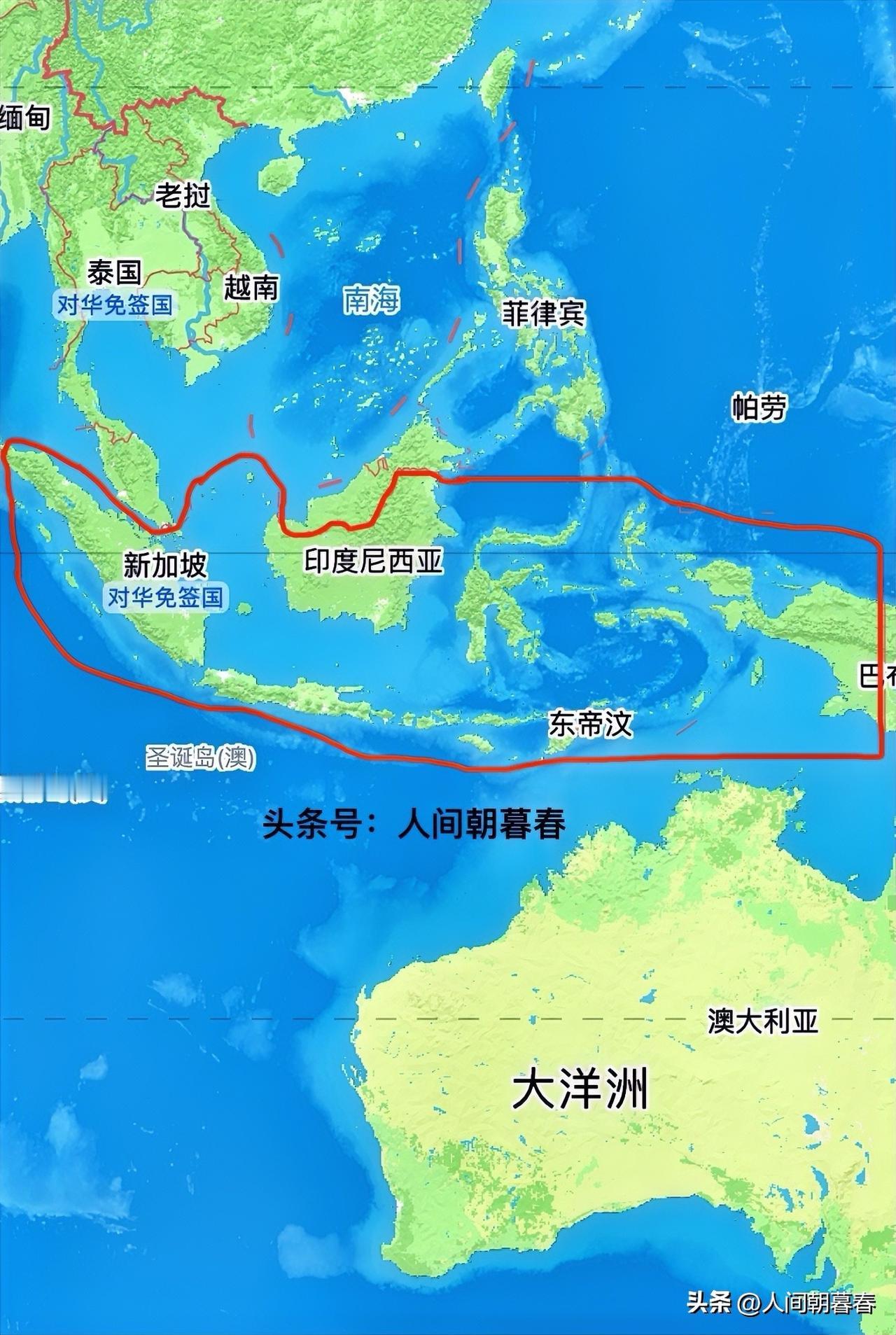 令我感到惊讶的是，印尼的海洋面积竟然远大于我国。作为东南亚地区的一个热带国家，印