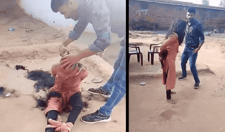 实拍印度“零女权”暴行：男子给妻子剃光头还灌尿，就因为怀疑对方出轨！6月14日，