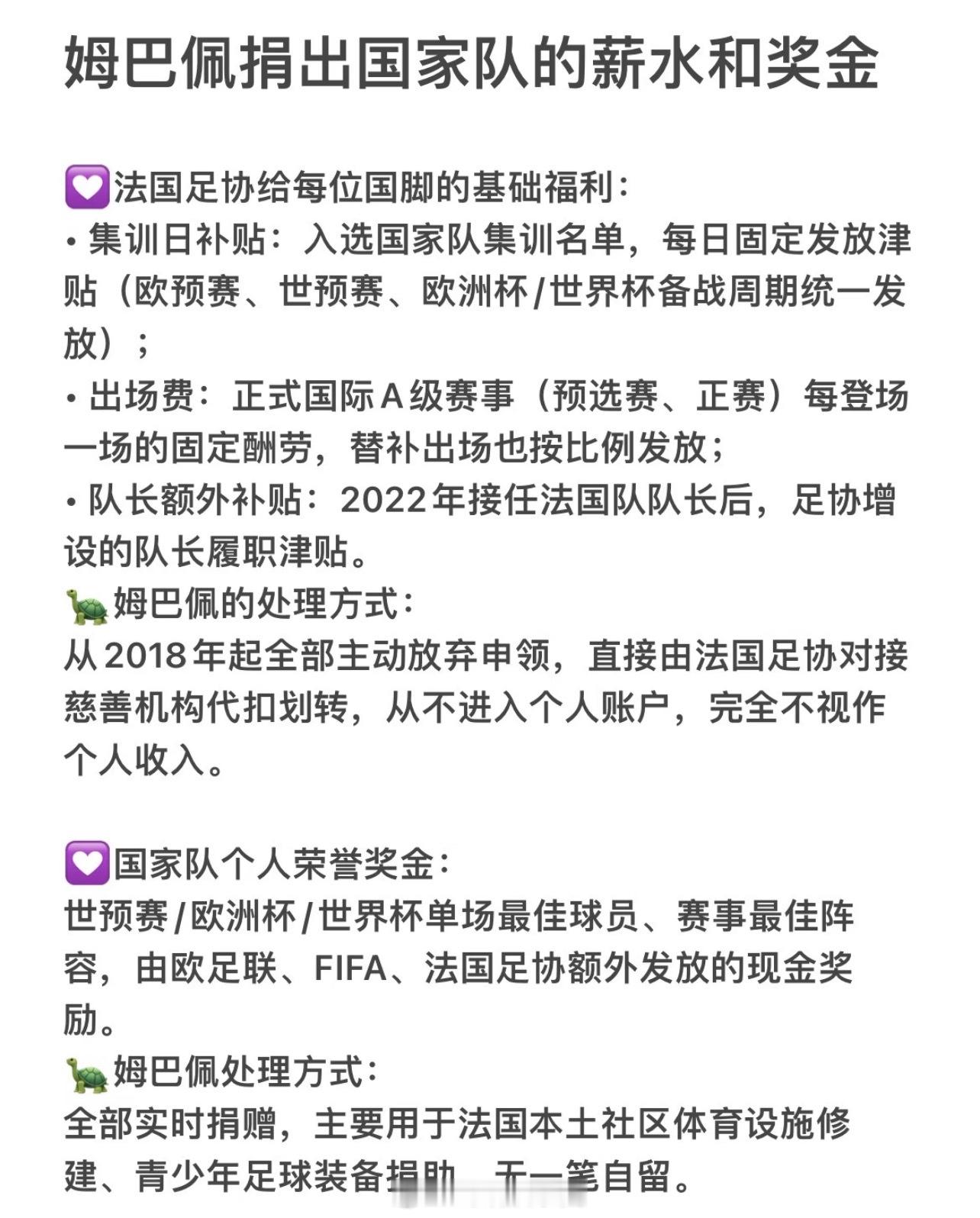 姆巴佩将国家队工资奖金全部捐出 有些人踢球是为了改变自己，他踢球是为了改变别人。