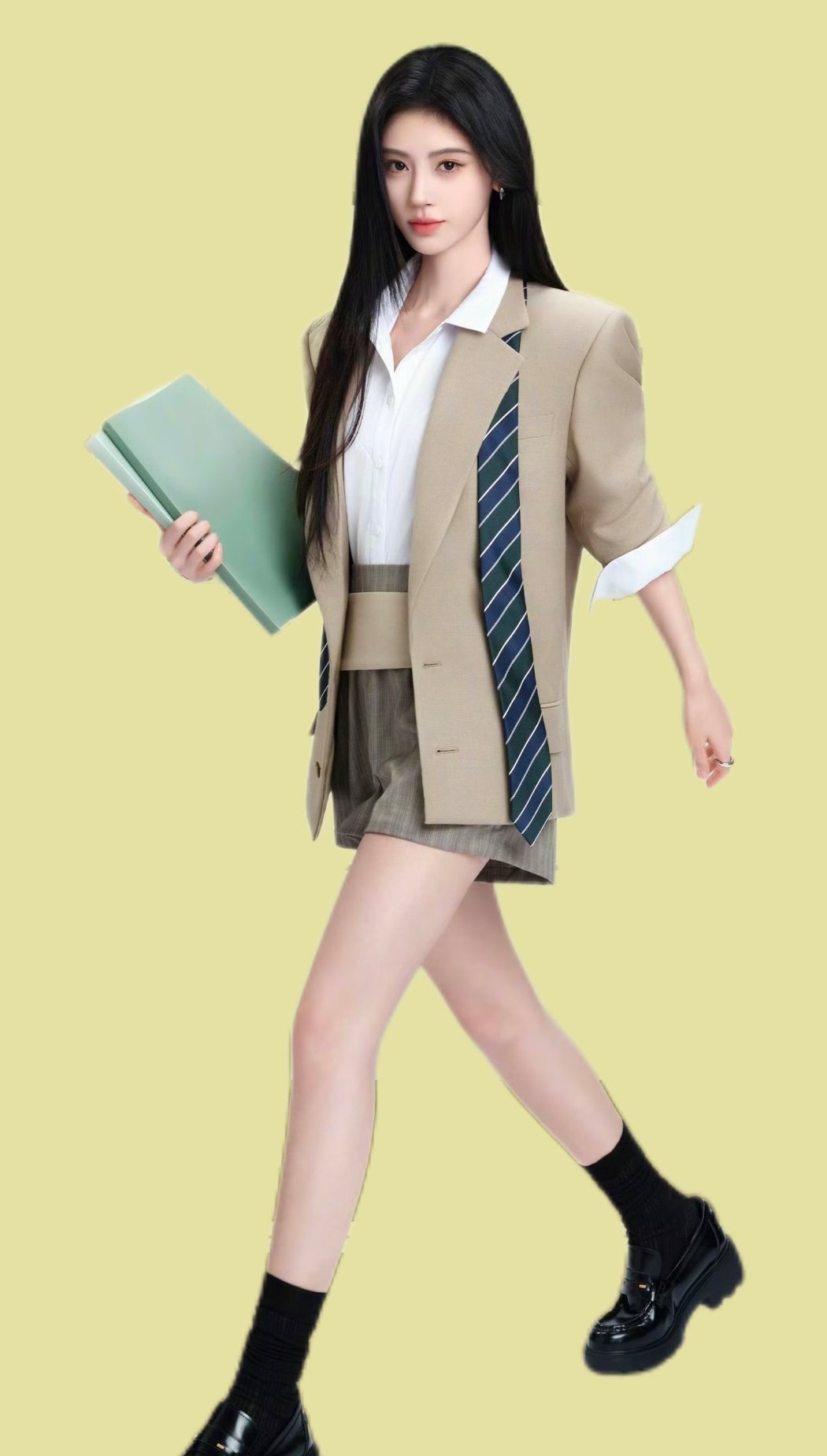 鞠婧祎女总裁上班路透既视感这身职场造型真的太有气场了，利落干练又精致，完全是都市