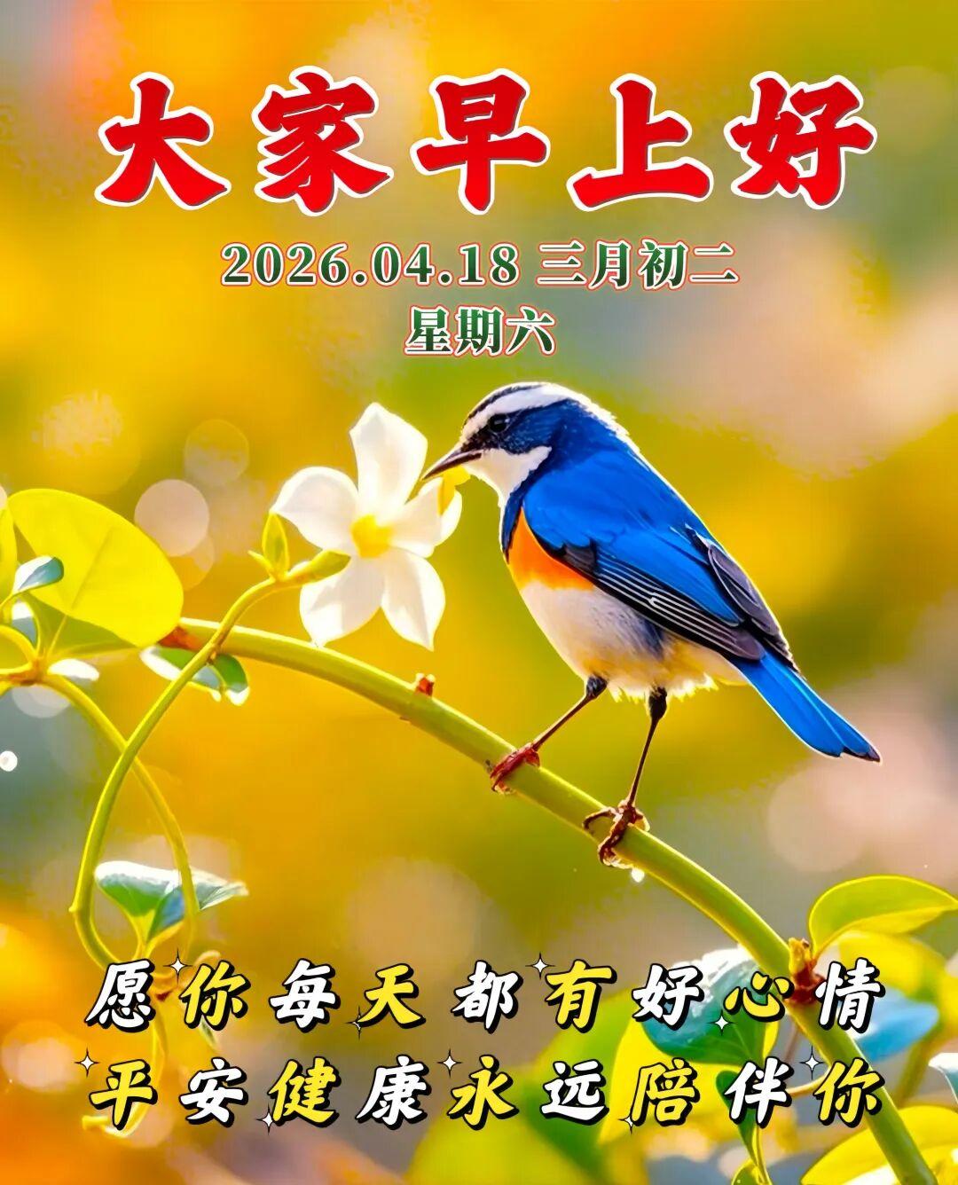 🌅无忧无虑笑常开，快乐源泉自然来；🌞无病无痛身康健，活力四溢乐无边；🌊无灾