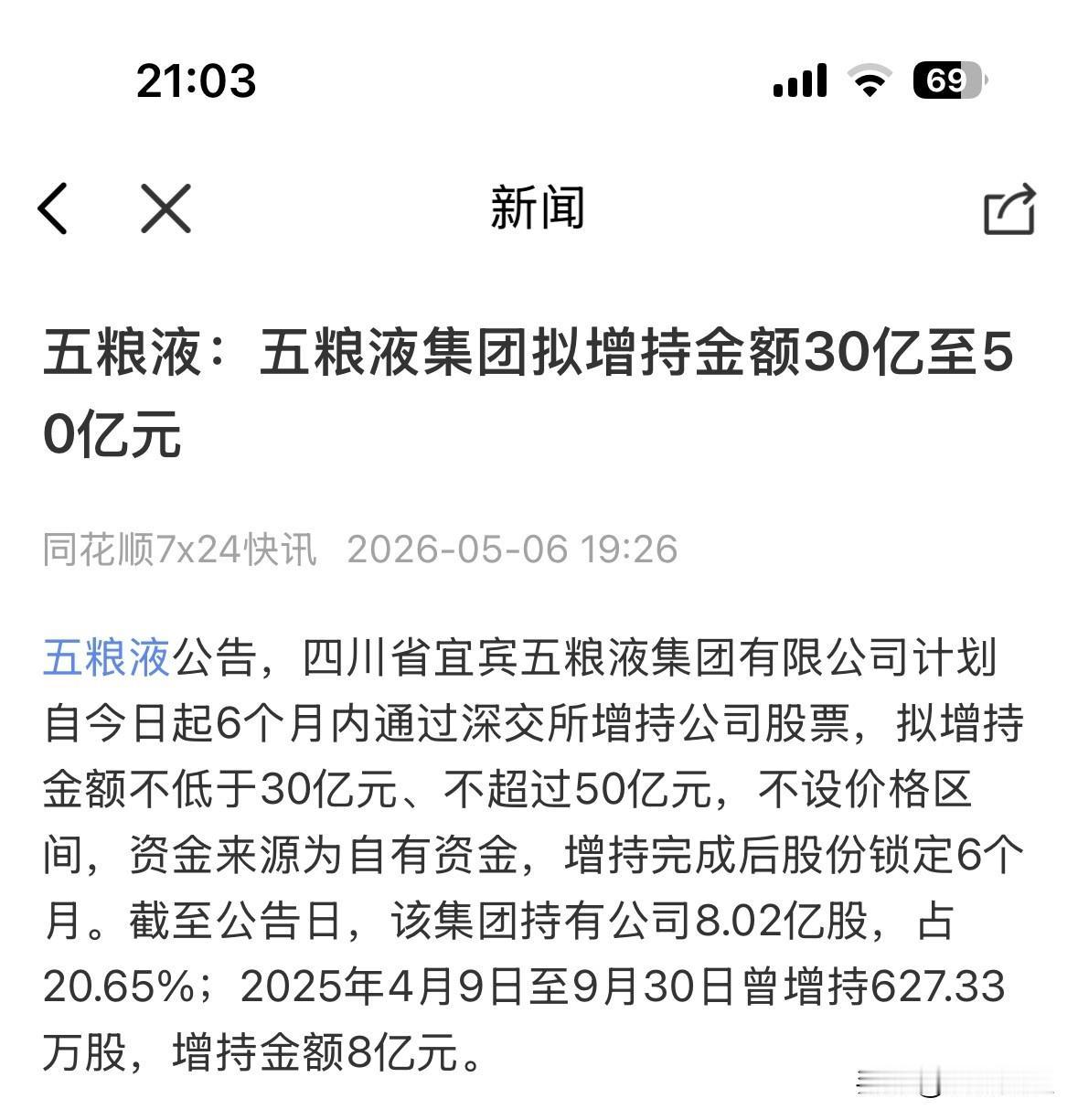 五粮液集团都又出面回应了，30-50亿元增持！
这是集团层面！
本来五粮液股份公