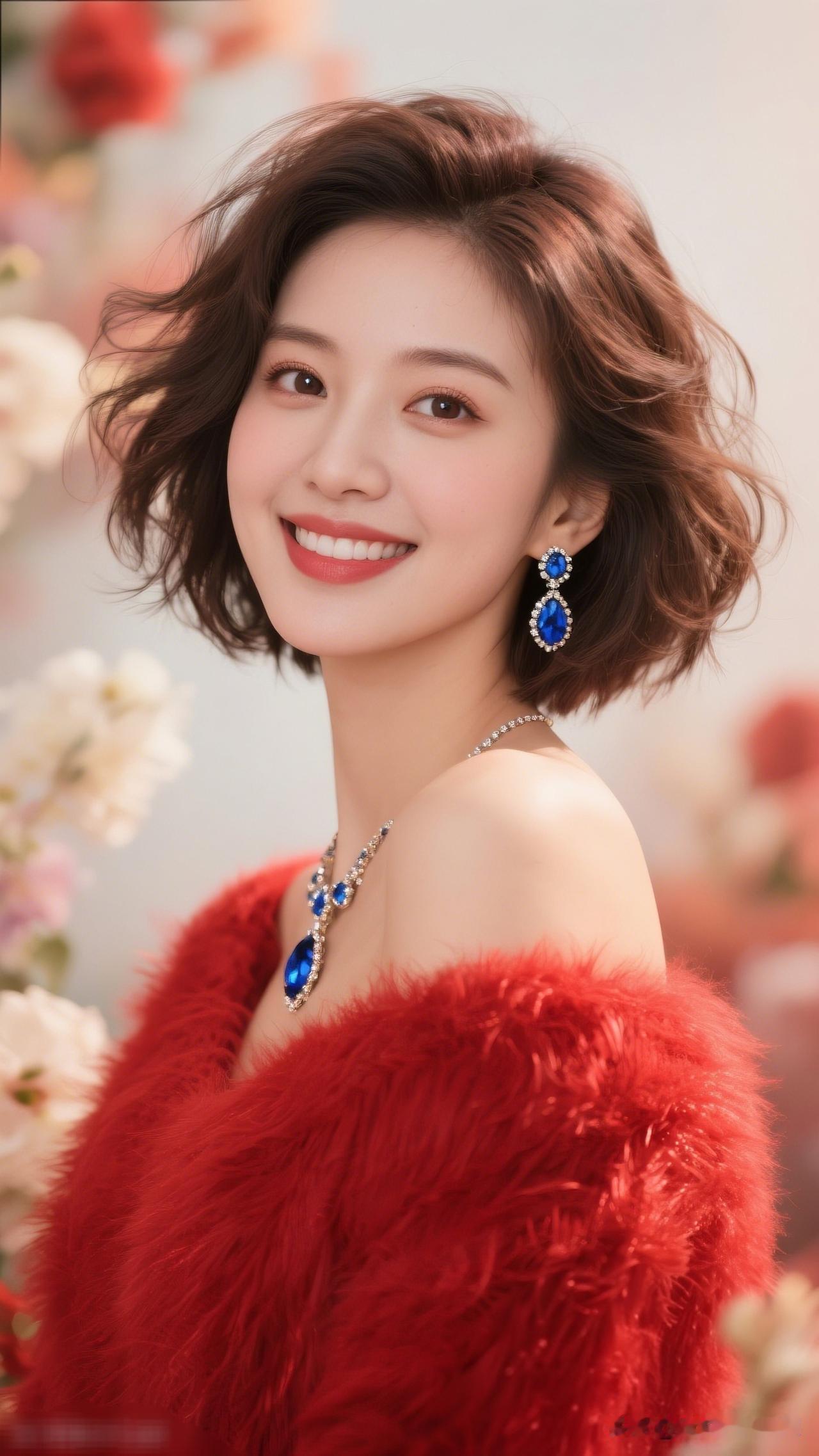 优雅红衣，闪耀蓝钻，甜美笑容，闪耀全场！💎🌹氛围感出片穿搭