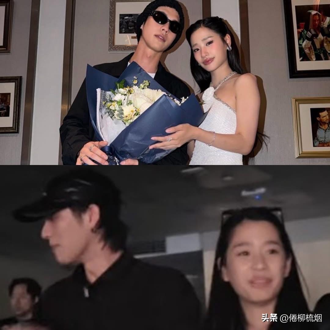 Tu新电影首映礼，Bright手捧鲜花前来支持。。