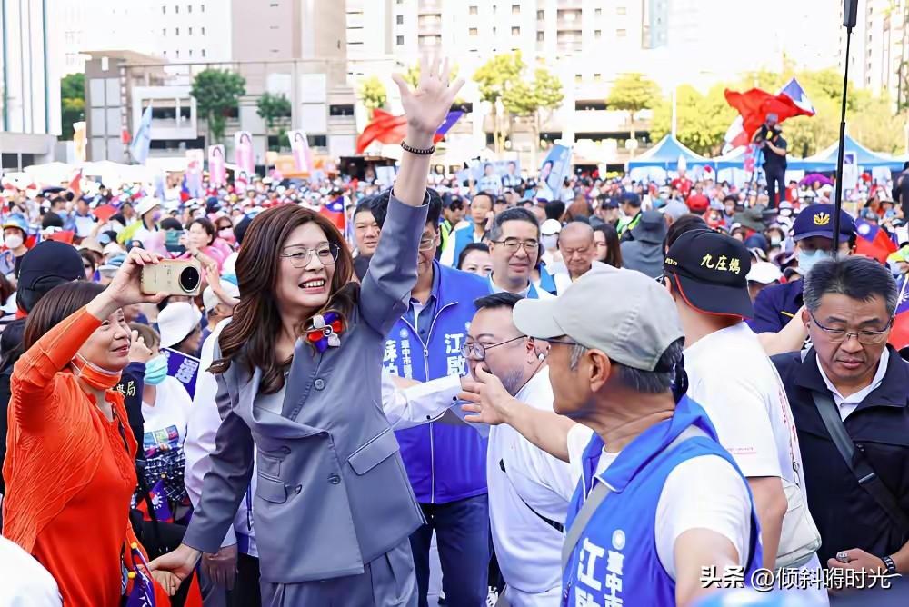 还得是立院副院长江启臣啊，虽然今天没有同前往台中为他站台辅选的国民党主席郑丽文同