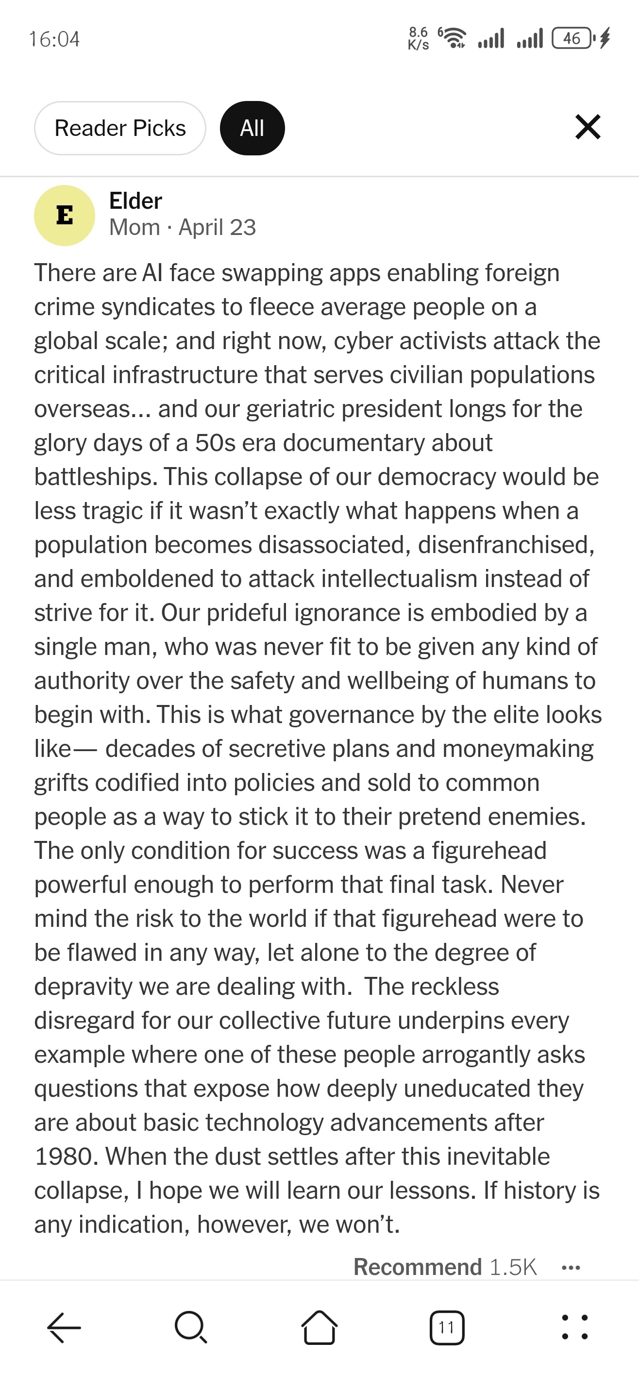 NYT报道特朗普因为监造战列舰不力开除费兰那条底下最高赞也是奇异搞笑，把批话刨了