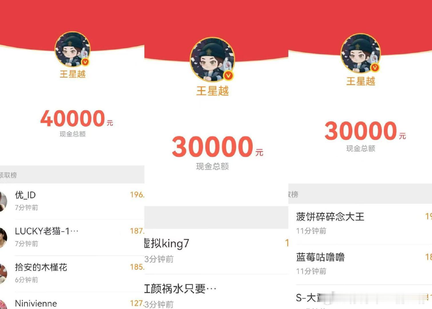 王星越收官发了10w红包王星越发了10w的红包定风波收官王星越发了10w的红包，