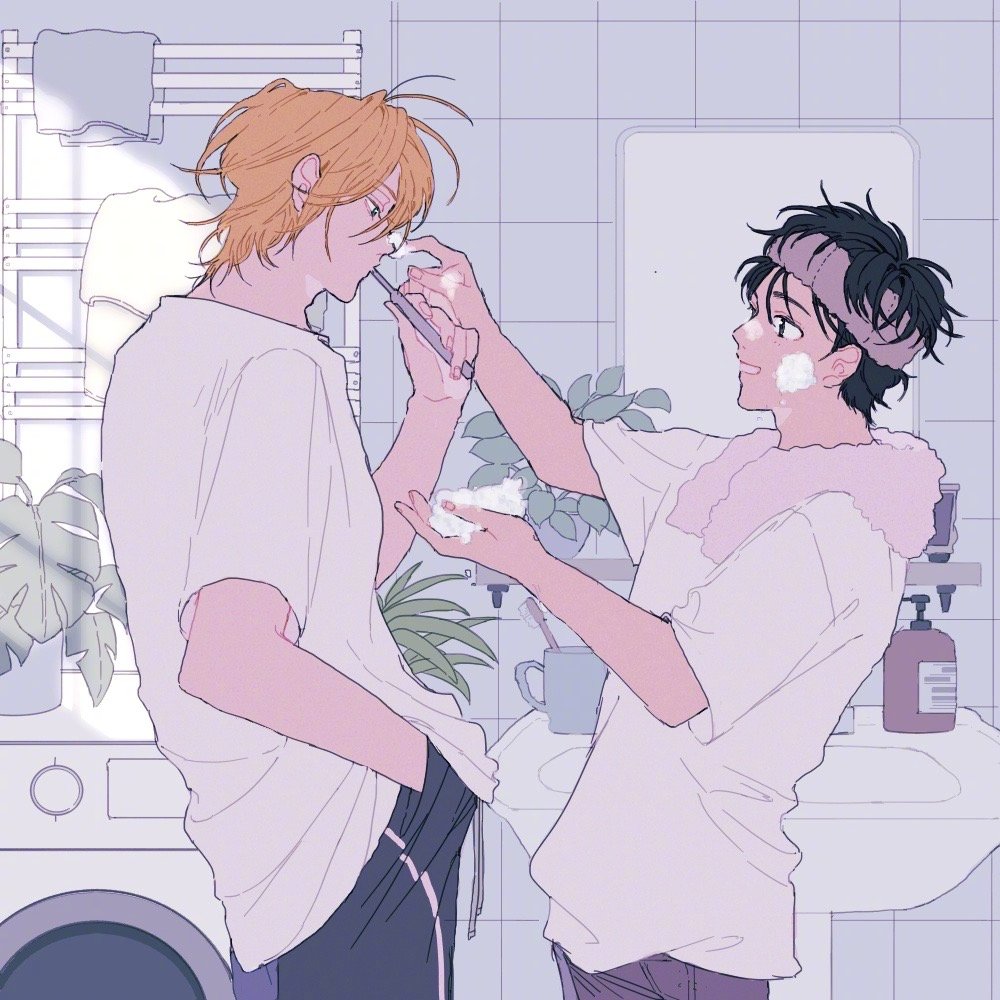 #banana fish#  A英同居日常，好温馨[泪][苦涩]你们一定要一直幸