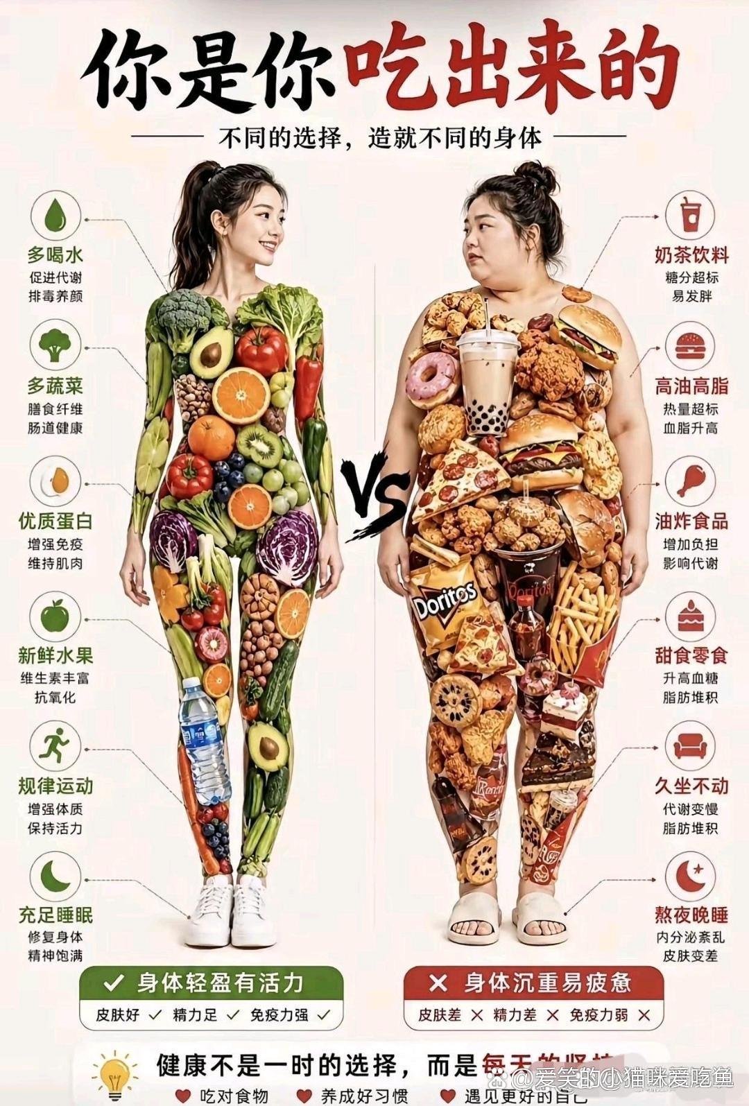 胖瘦对比，都是吃出来的啊 