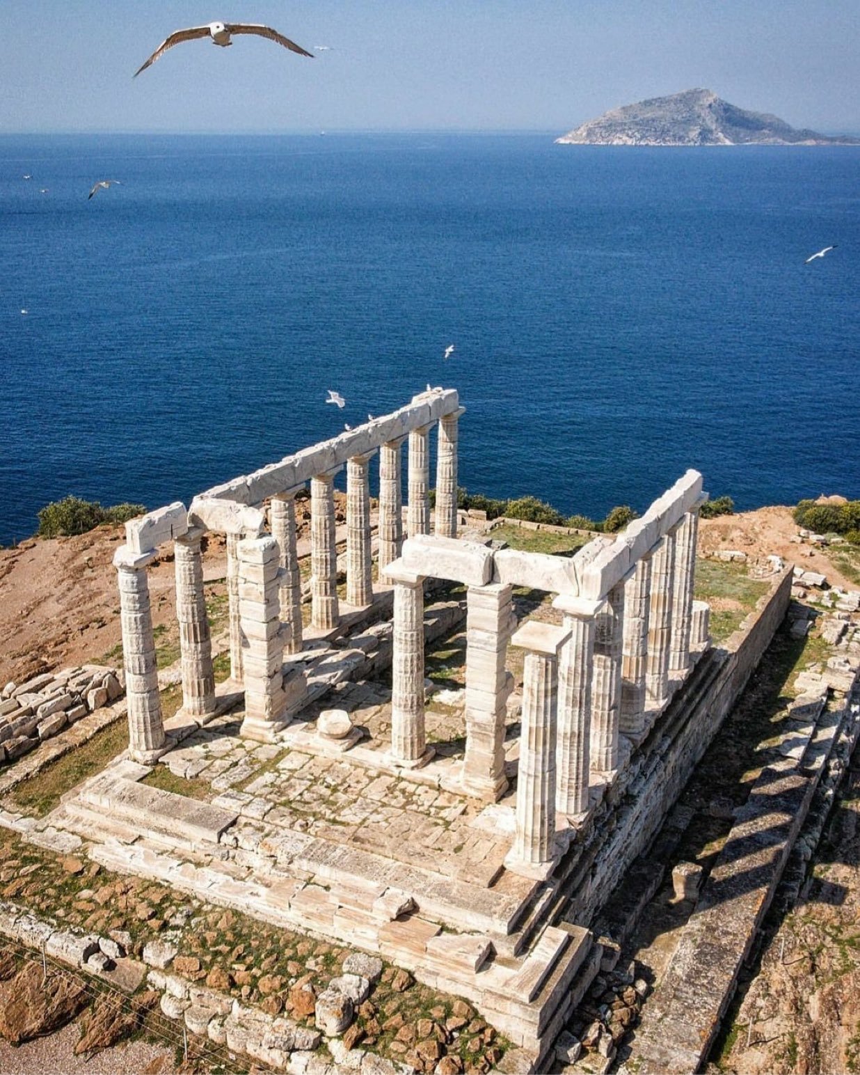 The 5th century BCE temple of Poseidon a