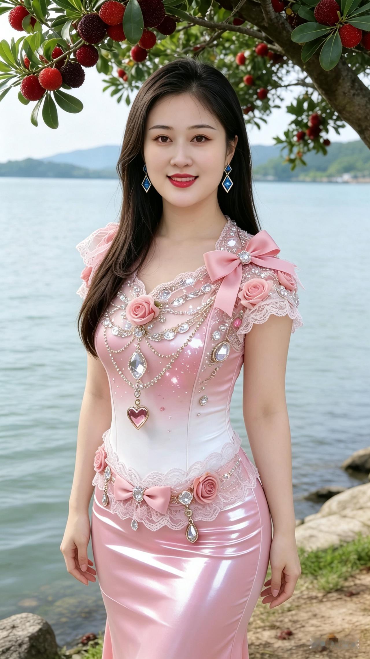 君言众士不能双，
浅愧容颜未有光。
只借山川风景好，
方能入眼惹君赏。