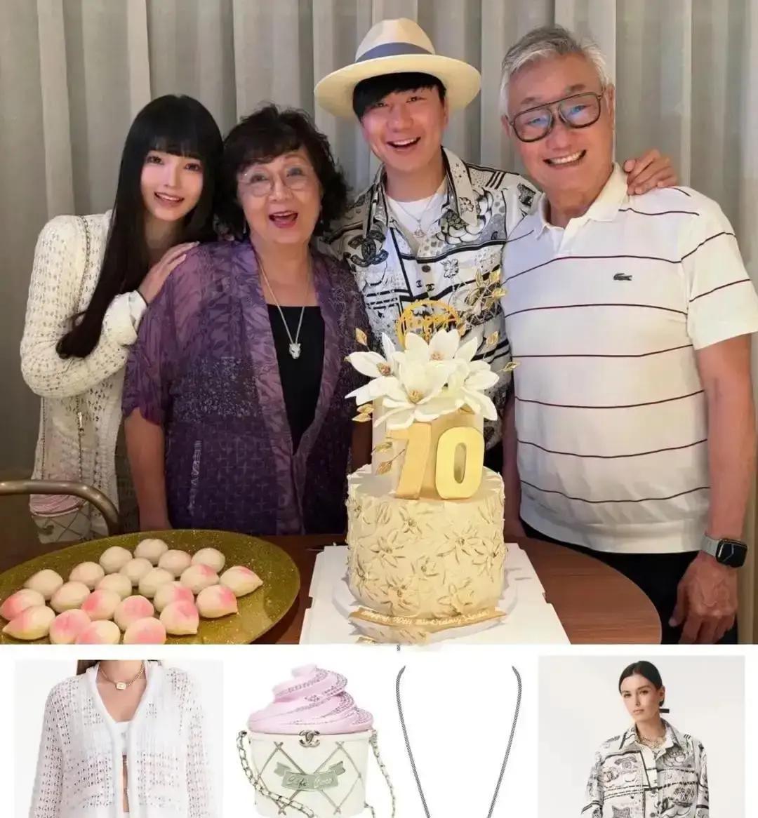 章子怡被嘲寒酸那天，林妈一只手镯95万。
 
镜头扫过机场，她穿299的帆布鞋，