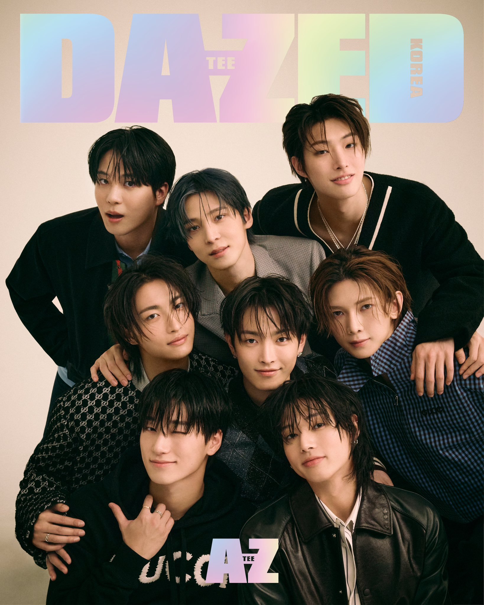 DAZED KOREA 12月刊封面人物 ATEEZ哈哈封面设计把ATEEZ正好