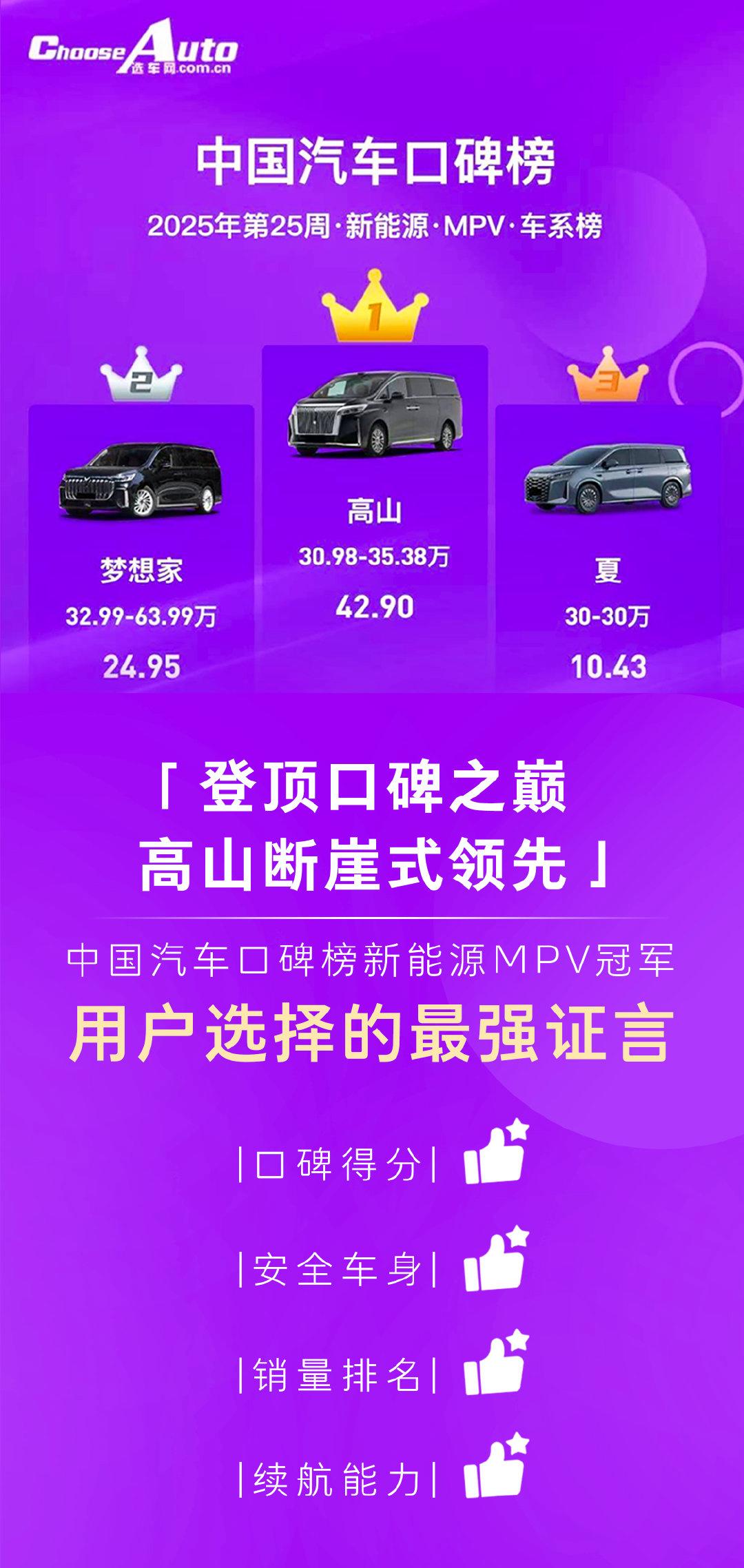 厉害了！全新高山于5月13日上市，销量持续稳步增进！插混MPV中一直保持高热度！