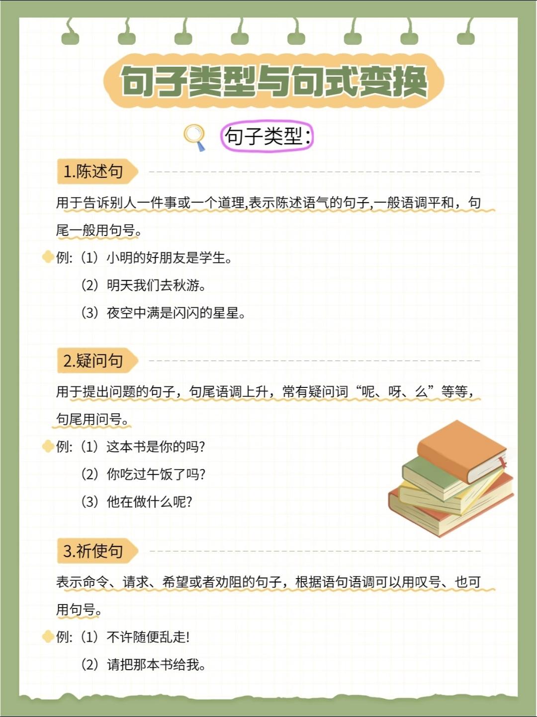 小学语文句子类型与转换知识点，掌握句子类型和变换，让写作更出彩~