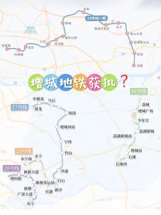 广州增城“官宣”地铁，23号20号进四期规划