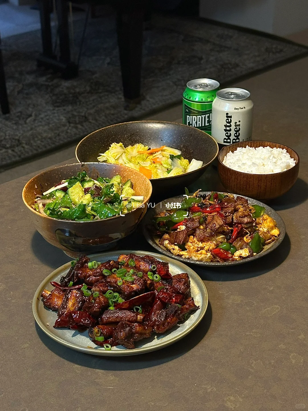 晚餐｜香辣排骨🍖｜农家一碗香🧆｜拌黄瓜🥒