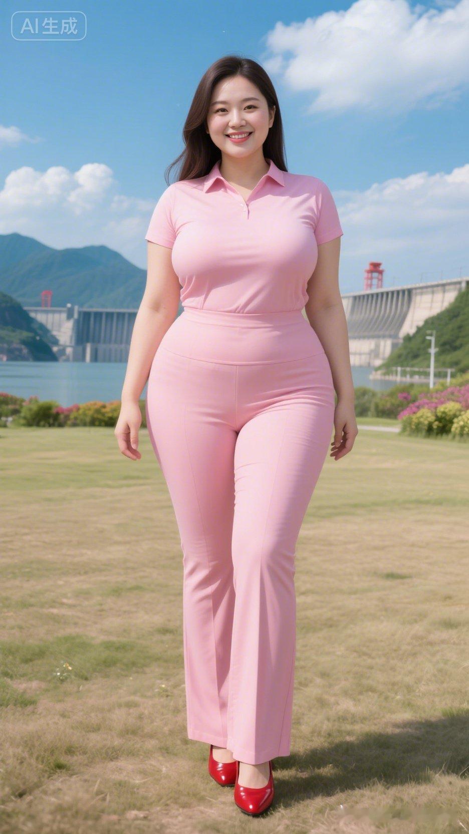 粉色套装穿搭，元气满满的一天！🌞💕