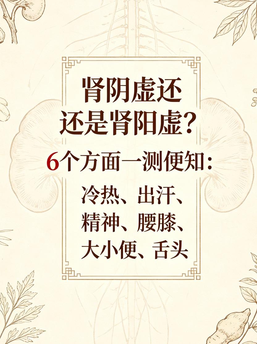 肾阴虚还是肾阳虚？6个方面一测便知：冷热、出汗、精神、腰膝、大小便、舌头

肾虚