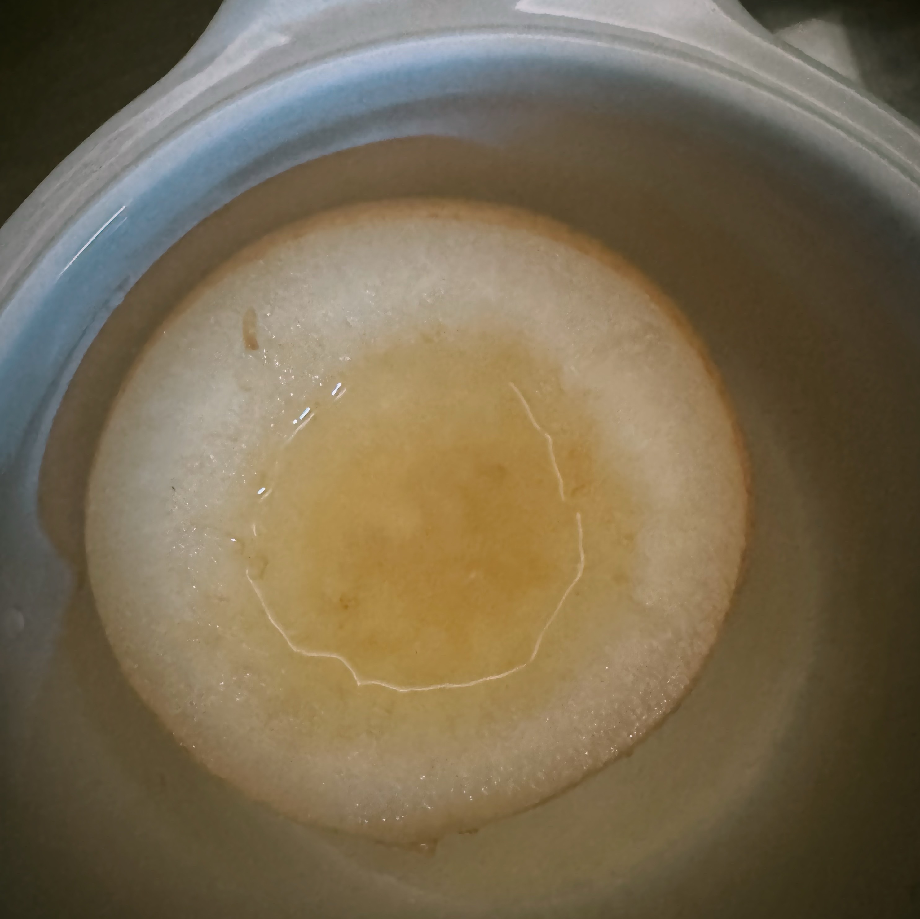 给我妈妈吃川贝炖雪梨，（小家电那种）隔水炖炖了两个钟头，我把梨盖吃掉了 