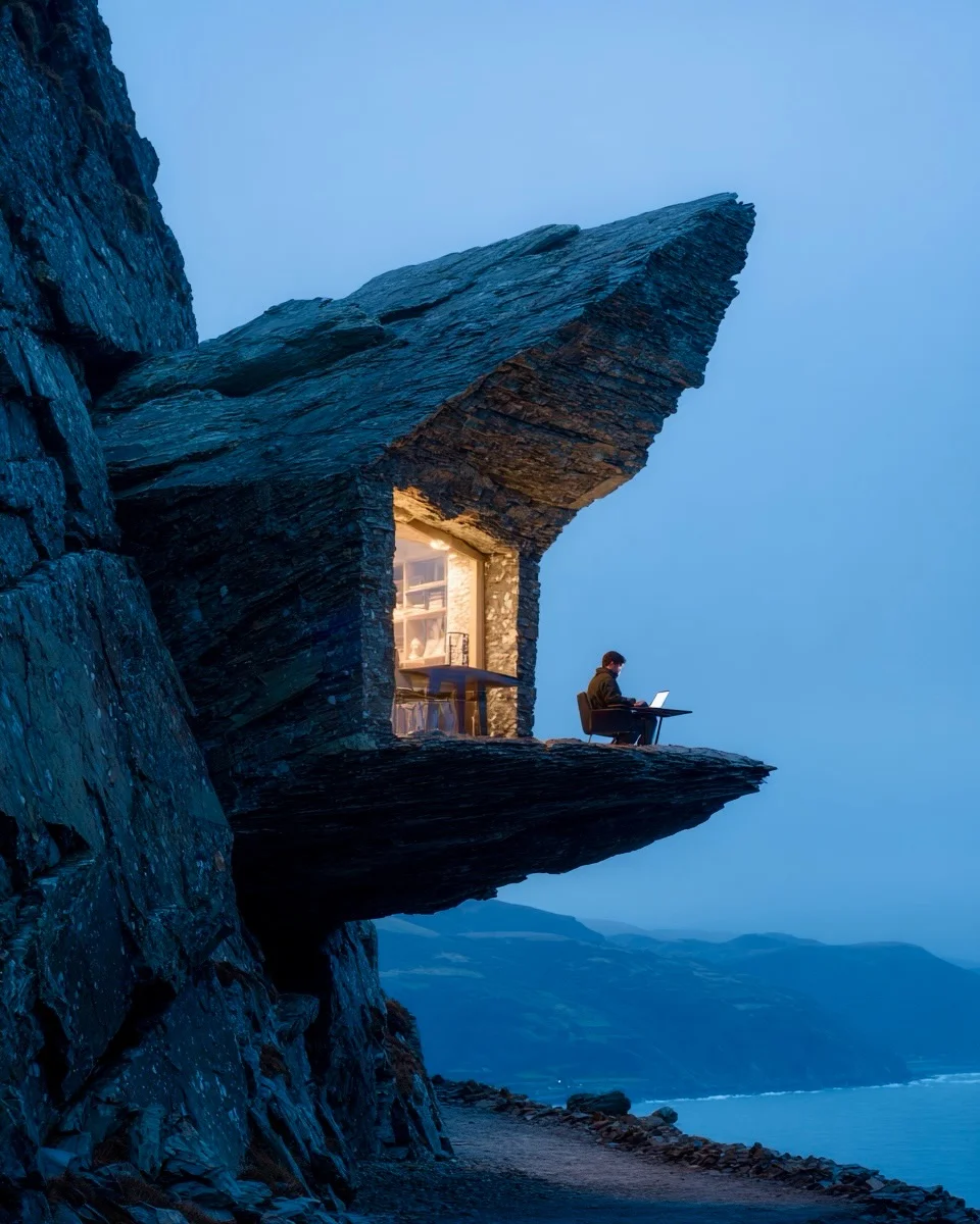 “被这间悬崖上的小屋惊艳到了!”