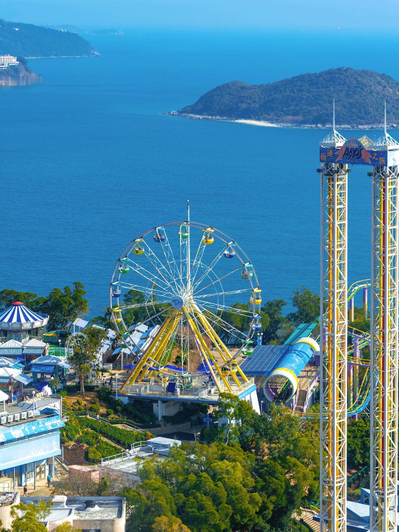 🎀依山傍海的香港海洋公园一天玩不够！新年一家人去香港玩，提前来过港式新年。小时