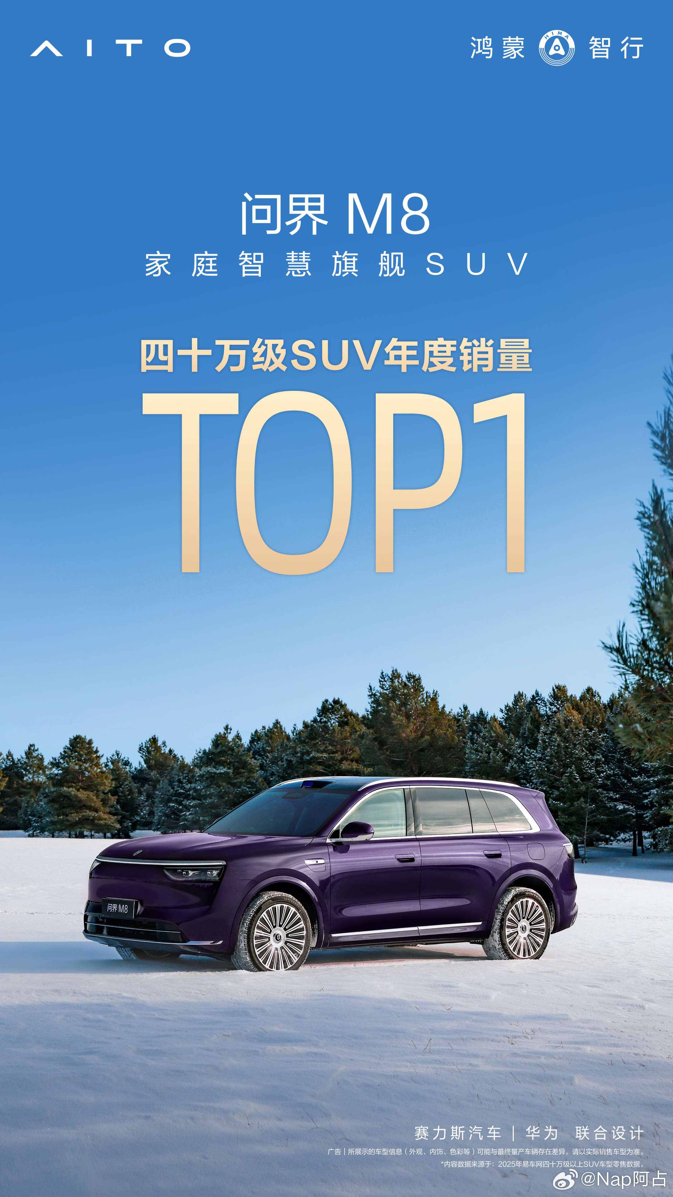 家庭智慧旗舰SUV问界M8  凭出色口碑获2025年度四十万级SUV销量第一！问